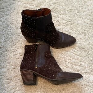 Women’s Brown Studded Ankle Boots
